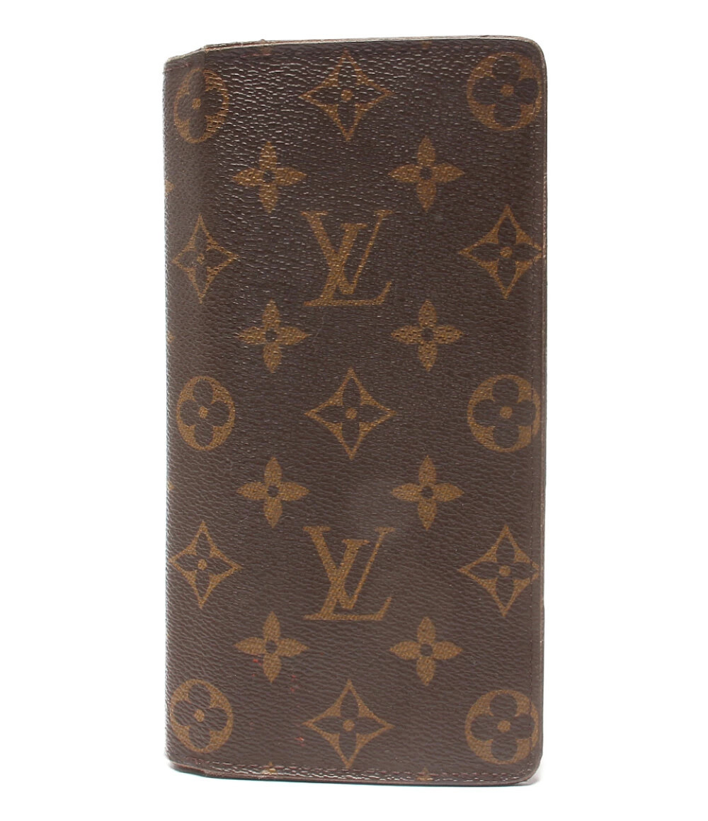 Louis Vuitton Portefeuille Brazza Monogram Long Wallet Canvas Leather Brown